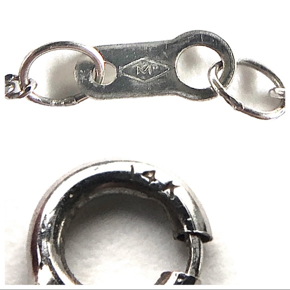 Vintage Genuine Pearl 14K White Gold Station Necklace Floating Tin Cup Pearls - Picture 6 of 6